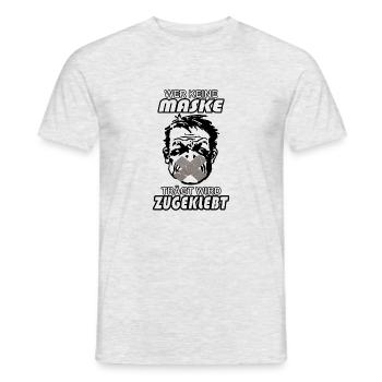 Schwurbler und Maskenmuffel werden zugeklebt - Männer T-Shirt - Grau meliert - Vorne - AI Model Male 178 dark (178cm)