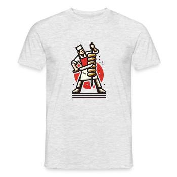 Dönermann Logo Döner Kebab - Männer T-Shirt - Grau meliert - Vorne - AI Model Male 178 dark (178cm)