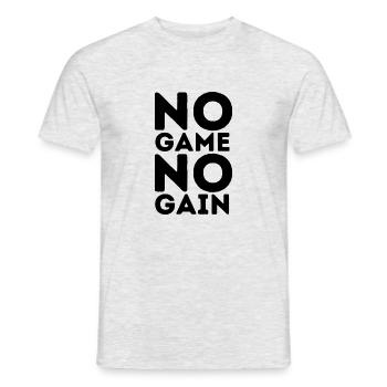 No Game No Gain Shirt – Lustiges Gaming T-Shirt - Männer T-Shirt - Grau meliert - Vorne - AI Model Male 178 dark (178cm)