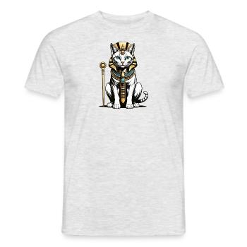 Chat Pharaon Chat Égypte Pyramide Cadeau - T-shirt homme - gris chiné - Devant - AI Model Male 178 dark (178cm)