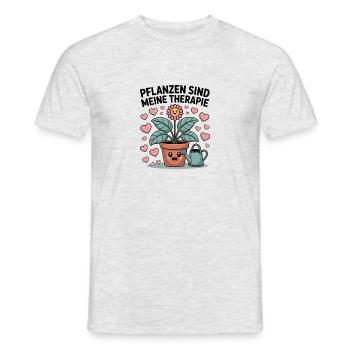 Plants are my therapy - Men's T-Shirt - heather grey - Front - AI Model Male 178 dark (178cm)