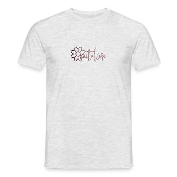 Metalcore mit Blume - Männer T-Shirt - Grau meliert - Vorne - AI Model Male 178 dark (178cm)