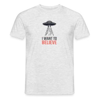 I want to believe - T-shirt homme - gris chiné - Devant - AI Model Male 178 dark (178cm)