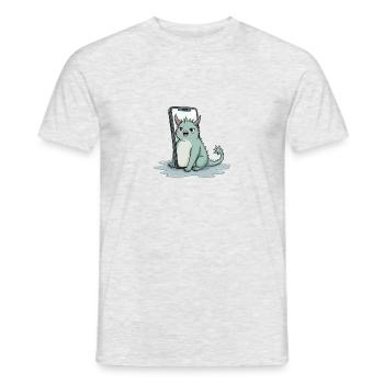 cute mythical creature fred on iPhone - Männer T-Shirt - Grau meliert - Vorne - AI Model Male 178 dark (178cm)