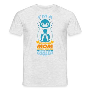 Je suis une maman pingouin tout comme une maman normale sauf Mu - T-shirt homme - gris chiné - Devant - AI Model Male 178 dark (178cm)