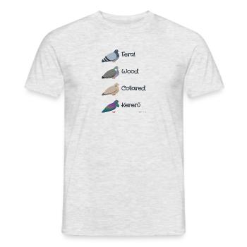 Die vier Taubenfreunde - Pigeon Friends - Männer T-Shirt - Grau meliert - Vorne - AI Model Male 178 dark (178cm)