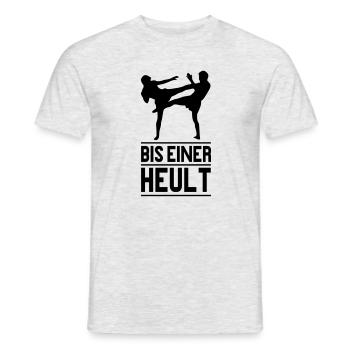 bis einer heult - Männer T-Shirt - Grau meliert - Vorne - AI Model Male 178 dark (178cm)