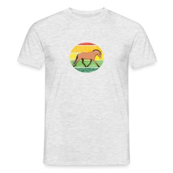 Rétro cheval de fjord norvégien sans écriture - T-shirt homme - gris chiné - Devant - AI Model Male 178 dark (178cm)