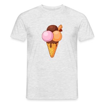 Crème glacée, crème glacée, crème glacée, crème glacée, boule, crème glacée, sundae - T-shirt homme - gris chiné - Devant - AI Model Male 178 dark (178cm)