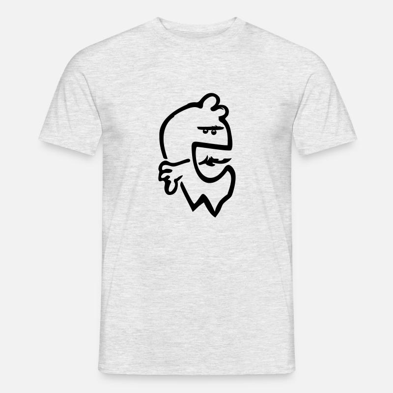 Funny Face Sodbrennen Rülpser - Männer T-Shirt - Grau meliert