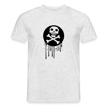 graffiti gouttes cercle pirat logo rame volant - T-shirt homme - gris chiné - Devant - AI Model Male 178 dark (178cm)