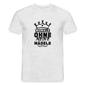 Niemals ohne meine Mädels - Männer T-Shirt - Grau meliert - Vorne - AI Model Male 178 dark (178cm)