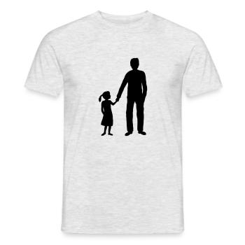 Papa Daughter Team Silhouette - Men's T-Shirt - heather grey - Front - AI Model Male 178 dark (178cm)