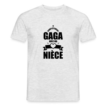 completement gaga avec ma niece - T-shirt homme - gris chiné - Devant - AI Model Male 178 dark (178cm)