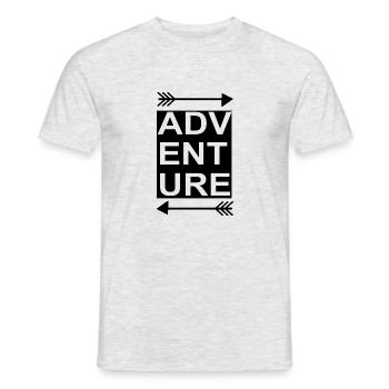 Adventure Travel Hiking Mountain - Men's T-Shirt - heather grey - Front - AI Model Male 178 dark (178cm)