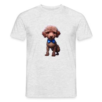 Hundeliebe Pudel Hundehalter Pudelwelpe Hundewelpe - Männer T-Shirt - Grau meliert - Vorne - AI Model Male 178 dark (178cm)