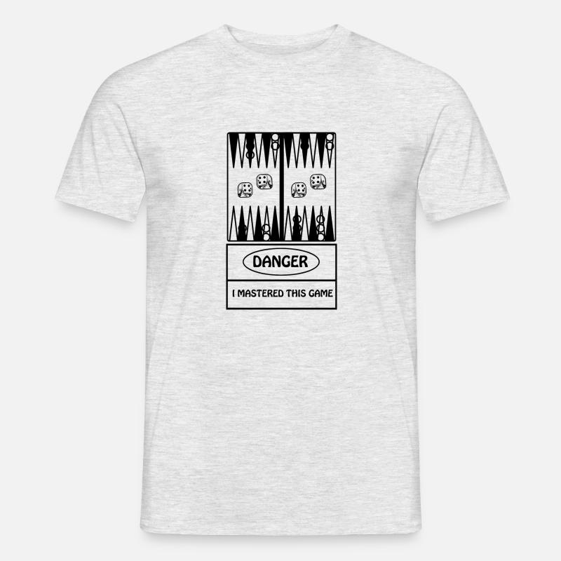 boardgame chess backgammon game night - Männer T-Shirt - Grau meliert