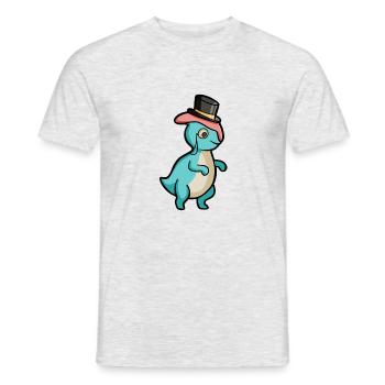 hugadino Parasaurolophus dino, cute dinosaur - Men's T-Shirt - heather grey - Front - AI Model Male 178 dark (178cm)