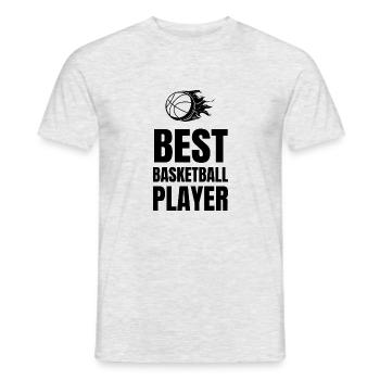 Basketball - Männer T-Shirt - Grau meliert - Vorne - AI Model Male 178 dark (178cm)