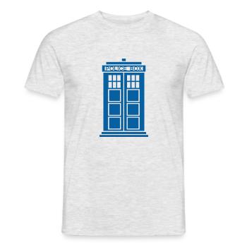 tardis flies - Men's T-Shirt - heather grey - Front - AI Model Male 178 dark (178cm)