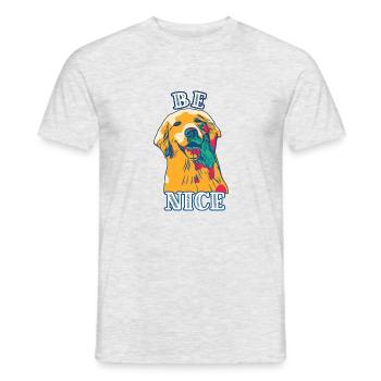 be nice - Männer T-Shirt - Grau meliert - Vorne - AI Model Male 178 dark (178cm)