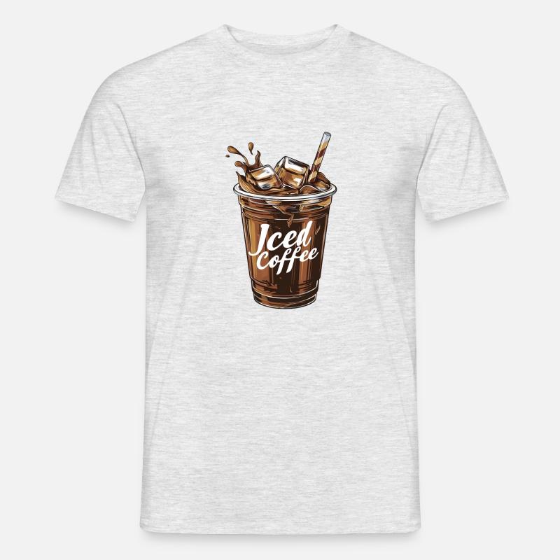 Eiskaffee - Männer T-Shirt - Grau meliert
