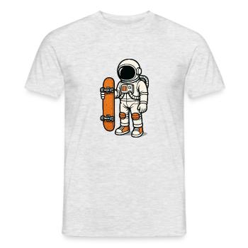 Astronaut Skateboard - Men's T-Shirt - heather grey - Front - AI Model Male 178 dark (178cm)