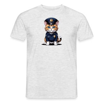 Cats Policeman Cat Cop Gift Police - Men's T-Shirt - heather grey - Front - AI Model Male 178 dark (178cm)