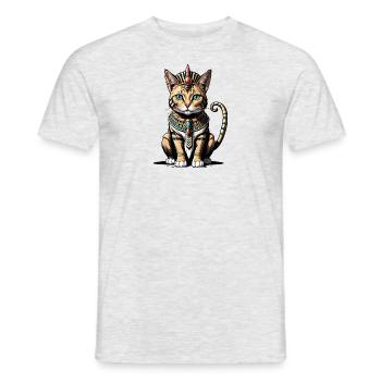 Chat Pharaon Chat Égypte Pyramide Cadeau - T-shirt homme - gris chiné - Devant - AI Model Male 178 dark (178cm)
