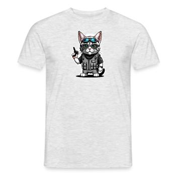 Chat Airsoft Chat Chat Jouant Airsoft Cadeau Militaire - T-shirt homme - gris chiné - Devant - AI Model Male 178 dark (178cm)