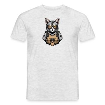 Chat Airsoft Chat Chat Jouant Airsoft Cadeau Militaire - T-shirt homme - gris chiné - Devant - AI Model Male 178 dark (178cm)