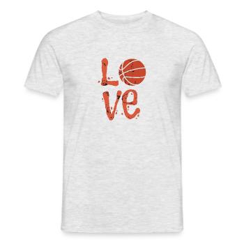 Love Basket-ball Basket-ball Sport Proverbe - T-shirt homme - gris chiné - Devant - AI Model Male 178 dark (178cm)