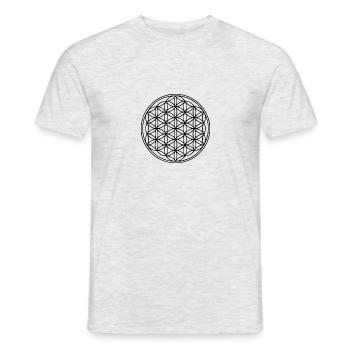 Lebensblume - Männer T-Shirt - Grau meliert - Vorne - AI Model Male 178 dark (178cm)
