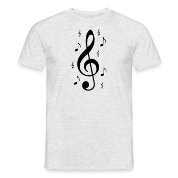 Touche musique - T-shirt homme - gris chiné - Devant - AI Model Male 178 dark (178cm)
