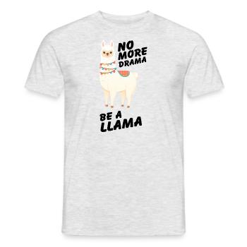 No More Drama Be A Llama - Lama Alpaka Spruch - Männer T-Shirt - Grau meliert - Vorne - AI Model Male 178 dark (178cm)