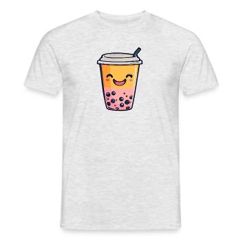 Boba Bubbletea - Men's T-Shirt - heather grey - Front - AI Model Male 178 dark (178cm)