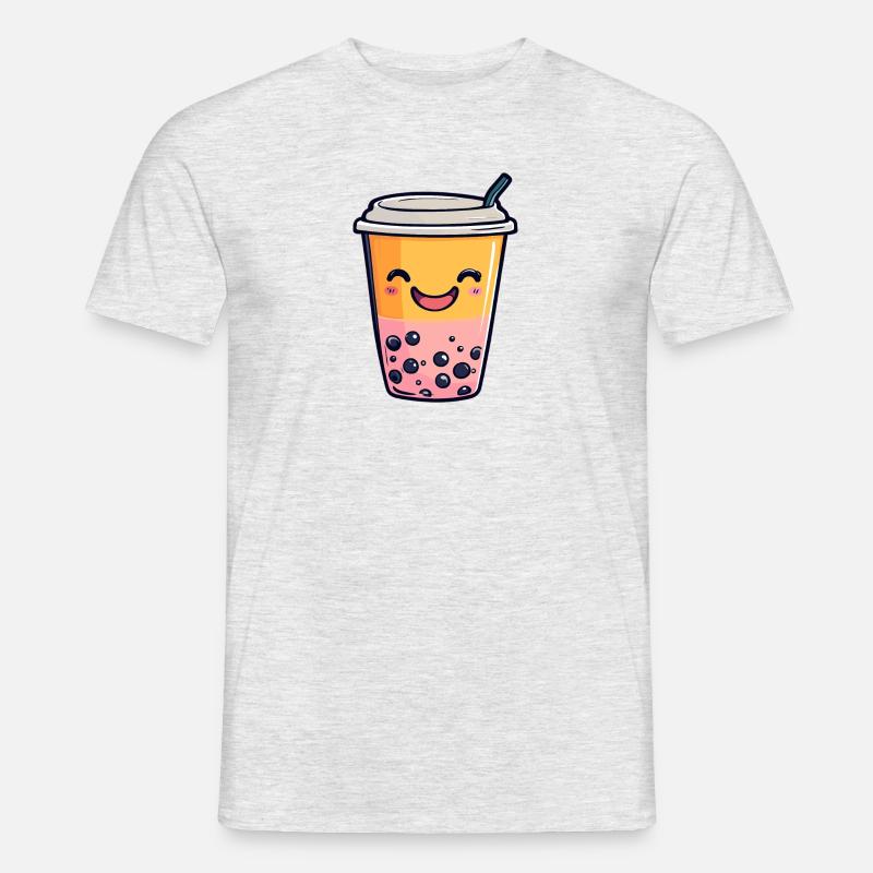 Boba Bubbletea - Männer T-Shirt - Grau meliert
