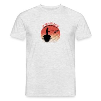 Je suis retraité mon boulot est daller à la pêche - T-shirt homme - gris chiné - Devant - AI Model Male 178 dark (178cm)