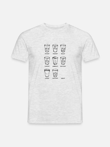 Point of View - Das Glas ist ... Variante schwarz - Männer T-Shirt - Grau meliert