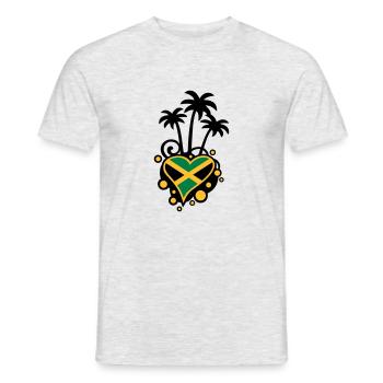 Palmen-Design (Jamaika-Herz) - Männer T-Shirt - Grau meliert - Vorne - AI Model Male 178 dark (178cm)