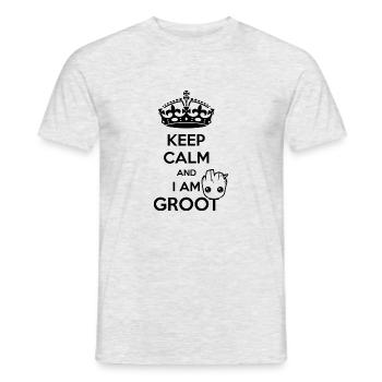 Keep Calm and I am Groot - Men's T-Shirt - heather grey - Front - AI Model Male 178 dark (178cm)
