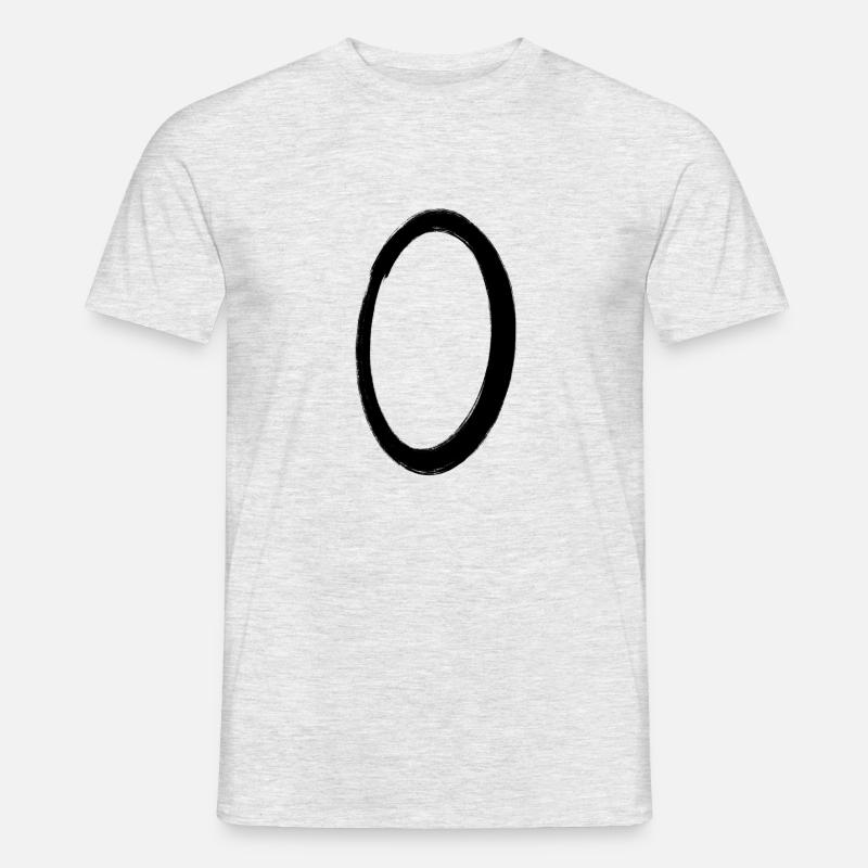 0 Null Zahl Handgemalt Schwarz Geschenkidee - Männer T-Shirt - Grau meliert