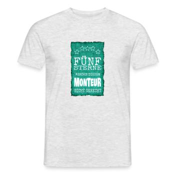 Fünf Sterne für Monteur - Männer T-Shirt - Grau meliert - Vorne - AI Model Male 178 dark (178cm)