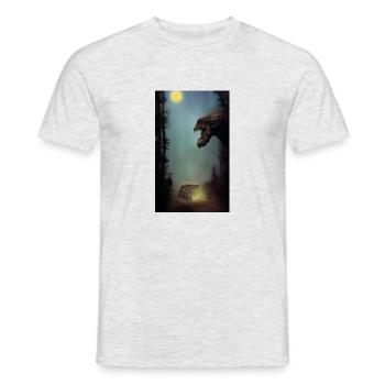 Creepy Horror Comic Alien on a strange planet land - Men's T-Shirt - heather grey - Front - AI Model Male 178 dark (178cm)