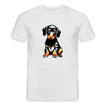 Hund Hundehalter Hunde Dachshund Hundebesitzer - Männer T-Shirt - Grau meliert - Vorne - AI Model Male 178 dark (178cm)
