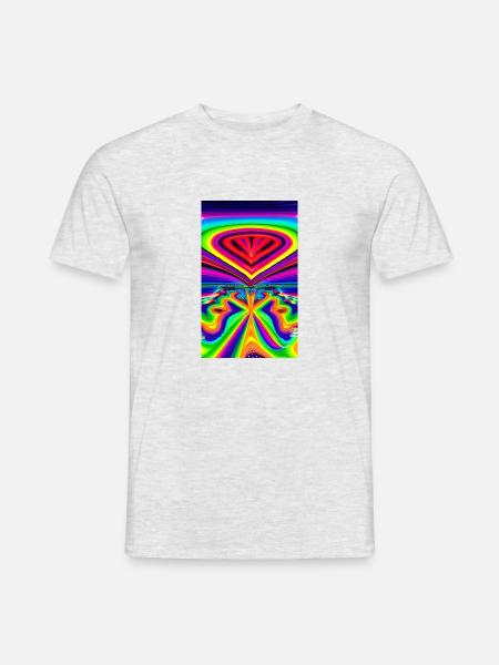 Psychedelische Farben 01 - Männer T-Shirt - Grau meliert