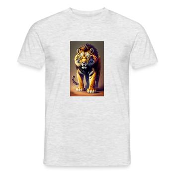 Tiger Lion mix - Men's T-Shirt - heather grey - Front - AI Model Male 178 dark (178cm)