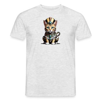 Chat Pharaon Chat Égypte Pyramide Cadeau - T-shirt homme - gris chiné - Devant - AI Model Male 178 dark (178cm)