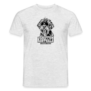 GRIFFON KORTHALS coolest dog ever Dog saying dog - Men's T-Shirt - heather grey - Front - AI Model Male 178 dark (178cm)