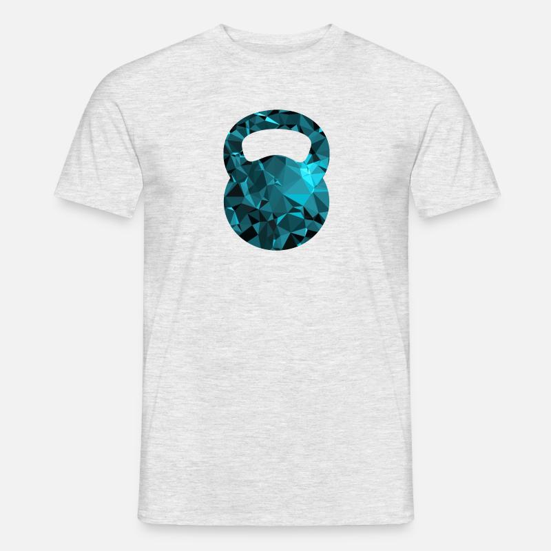 Kettlebell (Low Poly) - Männer T-Shirt - Grau meliert
